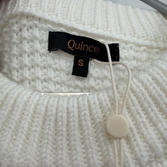 Quinn’s Organic Cotton Ultra Cropped Cable Knit Sweater In Ivory Size S Women’s - Picture 2 of 7